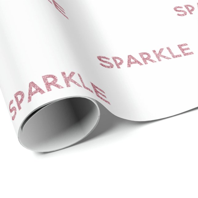 Girly Pink Sparkle Glitter Quote    Wrapping Paper (Roll Corner)