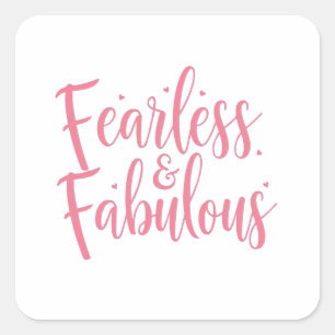 Girly Pink Sparkle Motivational Message Square Sticker