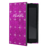 Girly pink sparkly glitter custom Ipad mini case (Front)