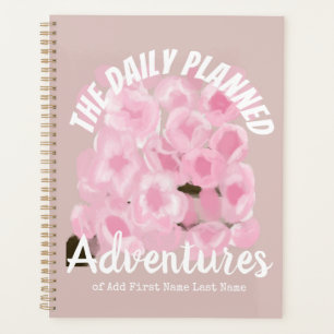 Girly Pink Spring Custom Name Sakura Blossoms Planner