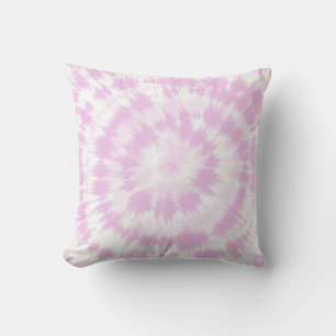 Girly Pink Tie Dye Pattern Throw Pillow