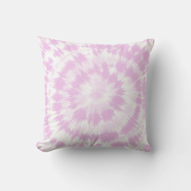 Girly Pink Tie Dye Pattern Throw Pillow (Front)