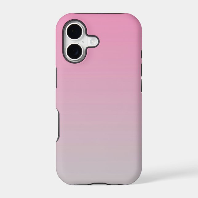 Girly Pink to Light Grey Ombre Gradient Design (Back)