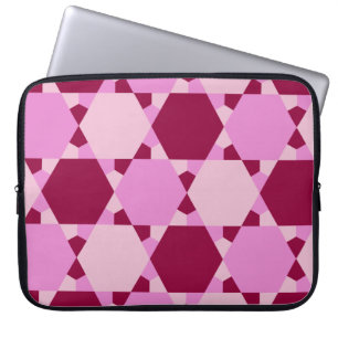 Girly Pink Triangle Optical Illusion Pattern Laptop Sleeve