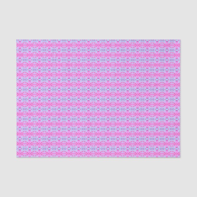 Girly Pink Turquoise Blue Geometric Deco Pattern Tissue Paper (Front)