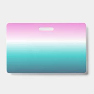 girly pink turquoise teal aqua ombre mermaid badge
