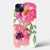 Girly Pink Watercolor Floral Pattern