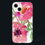Girly Pink Watercolor Floral Pattern Case-Mate iPhone 14 Case<br><div class="desc">Pretty and feminine,  this vibrant pink watercolor floral pattern features a pair of deep pink flowers with flowing branches that add a touch of green. It adds a trendy and fashionable look to your smart phone.</div>