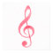Girly Pink Watercolor Paint Music Note Treble Clef