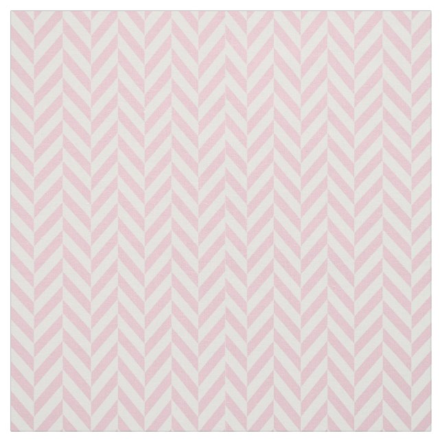 Girly pink white pastel vintage chevron pattern fabric (Swatch)