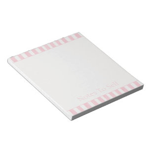 Girly Pink White Stripes Notepad