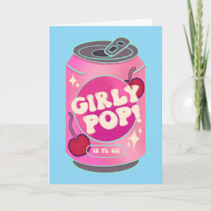 Girly Pop Cherry Soda Can Retro Y2K Pink Card