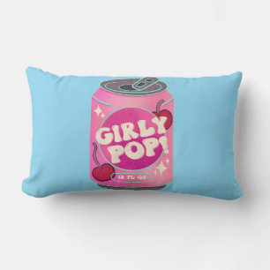 Girly Pop Cherry Soda Can Retro Y2K Pink Lumbar Pillow