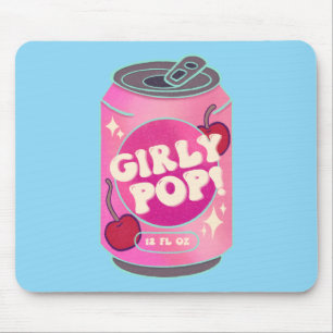 Girly Pop Cherry Soda Can Retro Y2K Pink Mouse Pad