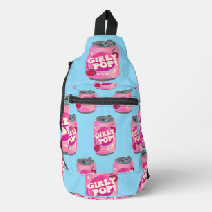  Girly Pop Cherry Soda Can   Retro Y2K Pink Sling Bag