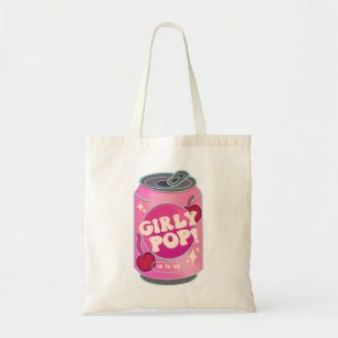 Girly Pop Cherry Soda Can Retro Y2K Pink Tote Bag