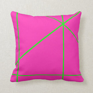 Girly Pop Pattern Neon Pink & Green Stripes 90s Throw Pillow