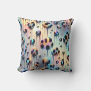 Girly Posh Leopard Print Opal Throw Pillow
