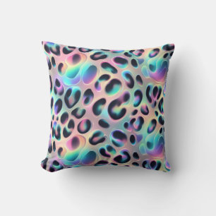 Girly Posh Leopard Print Opal Throw Pillow