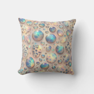 Girly Posh Leopard Print Opal Throw Pillow
