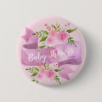 Girly, Pretty, Chic, Floral Blush Pink Baby Shower