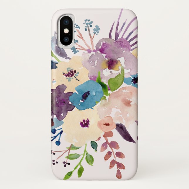 Girly, Pretty,  Pastel Water Colour Flowers Case-Mate iPhone Case (Back)