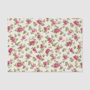 Girly Pretty Pink Floral Print Pattern Tissue Paper