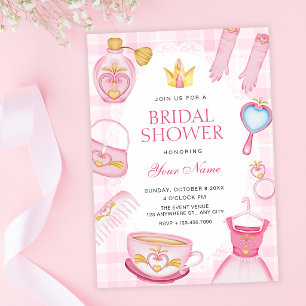 Girly princess bridal shower invitation