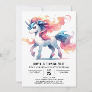 Girly Printable Horse Birthday Invitation