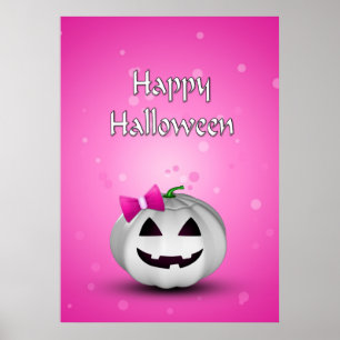 Girly Pumpkin Halloween - Poster