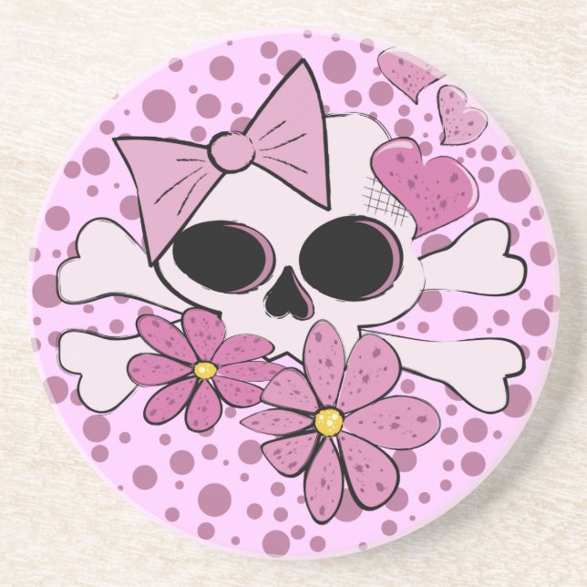 Girly Punk Skull Coaster (Front)