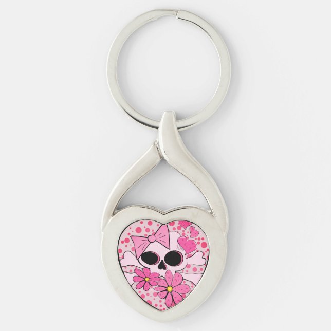 Girly Punk Skull Keychain (Front)