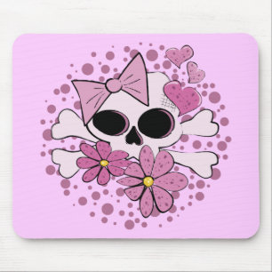 Girly Punk Skull Mouse Pad