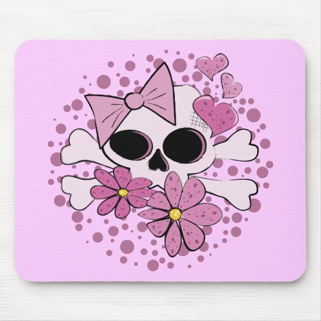 Girly Punk Skull Mouse Pad (Front)