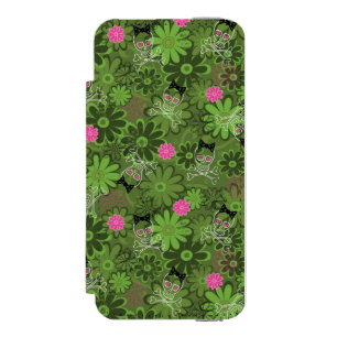 Girly Punk Skulls on Flower Camo background Incipio Watson™ iPhone 5 Wallet Case