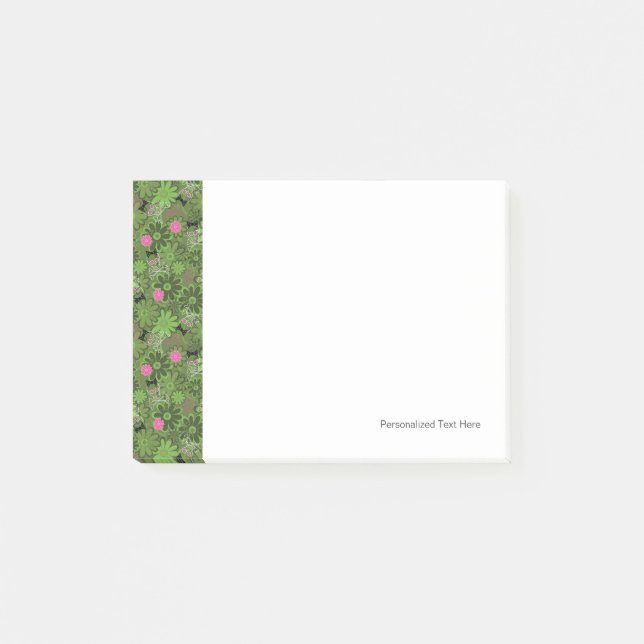 Girly Punk Skulls on Flower Camo background Post-it Notes (Front)