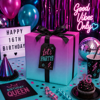 Girly Purple and Blue Cotton Candy Ombre Wrapping Paper