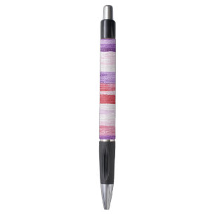 Girly Purple Blush Pink Red Stripes Christmas Pen