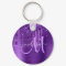 Girly Purple Dripping Glitter Brush Metal Monogram