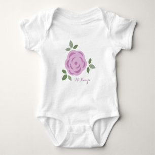 Girly Purple Flower Baby Bodysuit