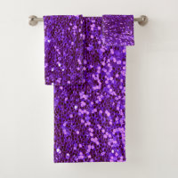 Girly Purple Glitter Bling Glam Modern