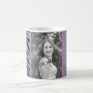 Girly Purple Glitter Zebra Animal Print Pattern Coffee Mug