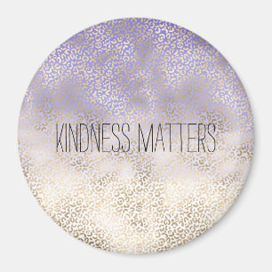 Girly Purple Gold Ombre Leopard Print Magnet