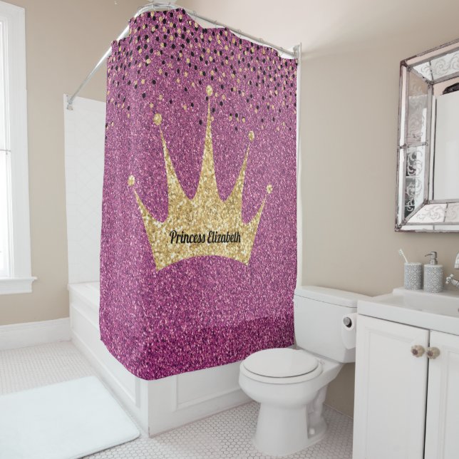 Girly Purple Gold Princess Crown Glitter Sparkly (In Situ)