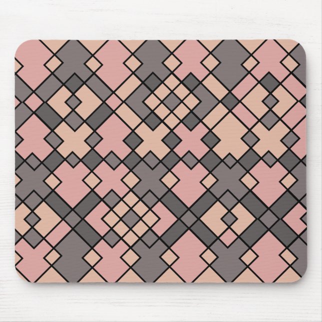 girly purple grids pattern mouse pad (Front)