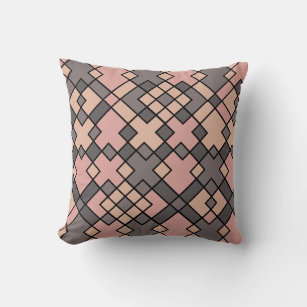 girly purple grids pattern throw pillow