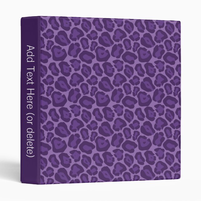 Girly Purple Leopard Pattern Binder (Front/Spine)