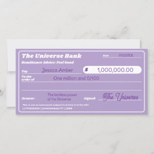 Girly Purple Money Manifestation Check