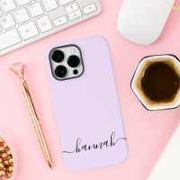 Girly Purple Monogram Modern Script Personalized