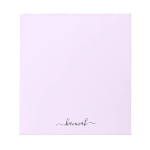 Girly Purple Monogram Modern Script Personalized Notepad